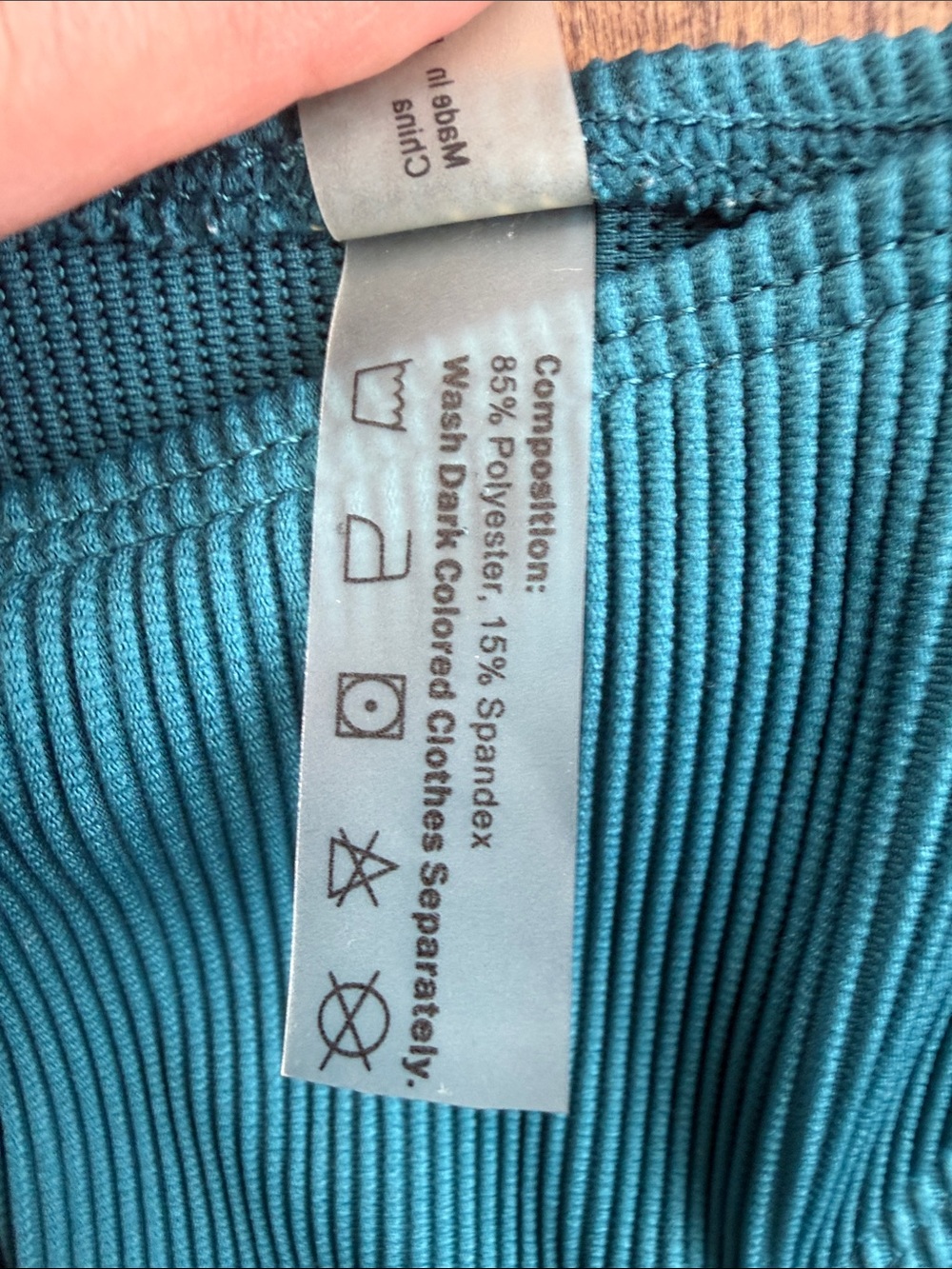M Ribbed  Zaful Teal Triangle Bikini Set - Women Swim NWOT - Picture 3 of 5